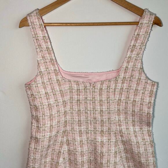 Rumored Tweed Mini Dress Pink Shimmer Size 10 New With Tags - Picture 7 of 14